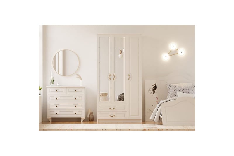 Beyric Garderobe 105x210 cm - Matt Hvit - Oppbevaring - Klesoppbevaring - Garderober & garderobesystem