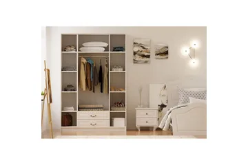 Beyric Garderobe 140x210 cm - Matt Hvit - Oppbevaring - Klesoppbevaring - Garderober & garderobesystem