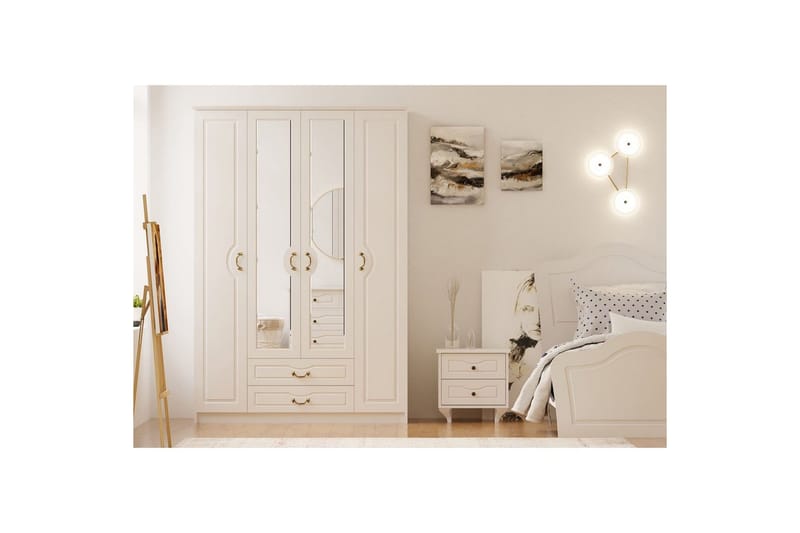 Beyric Garderobe 140x210 cm - Matt Hvit - Oppbevaring - Klesoppbevaring - Garderober & garderobesystem