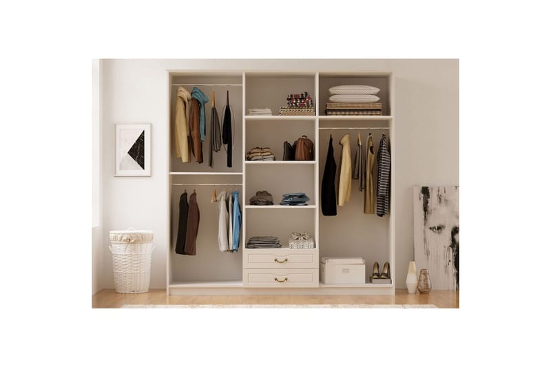 Beyric Garderobe 210x210 cm - Matt Hvit - Oppbevaring - Klesoppbevaring - Garderober & garderobesystem