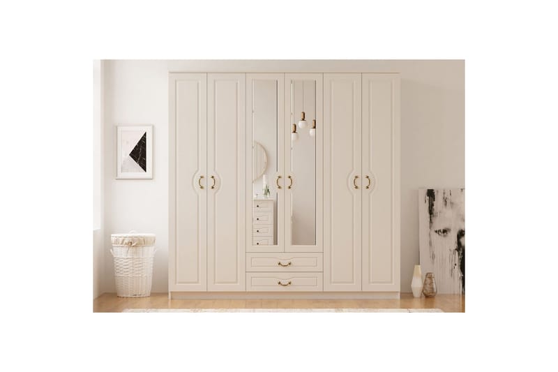 Beyric Garderobe 210x210 cm - Matt Hvit - Oppbevaring - Klesoppbevaring - Garderober & garderobesystem