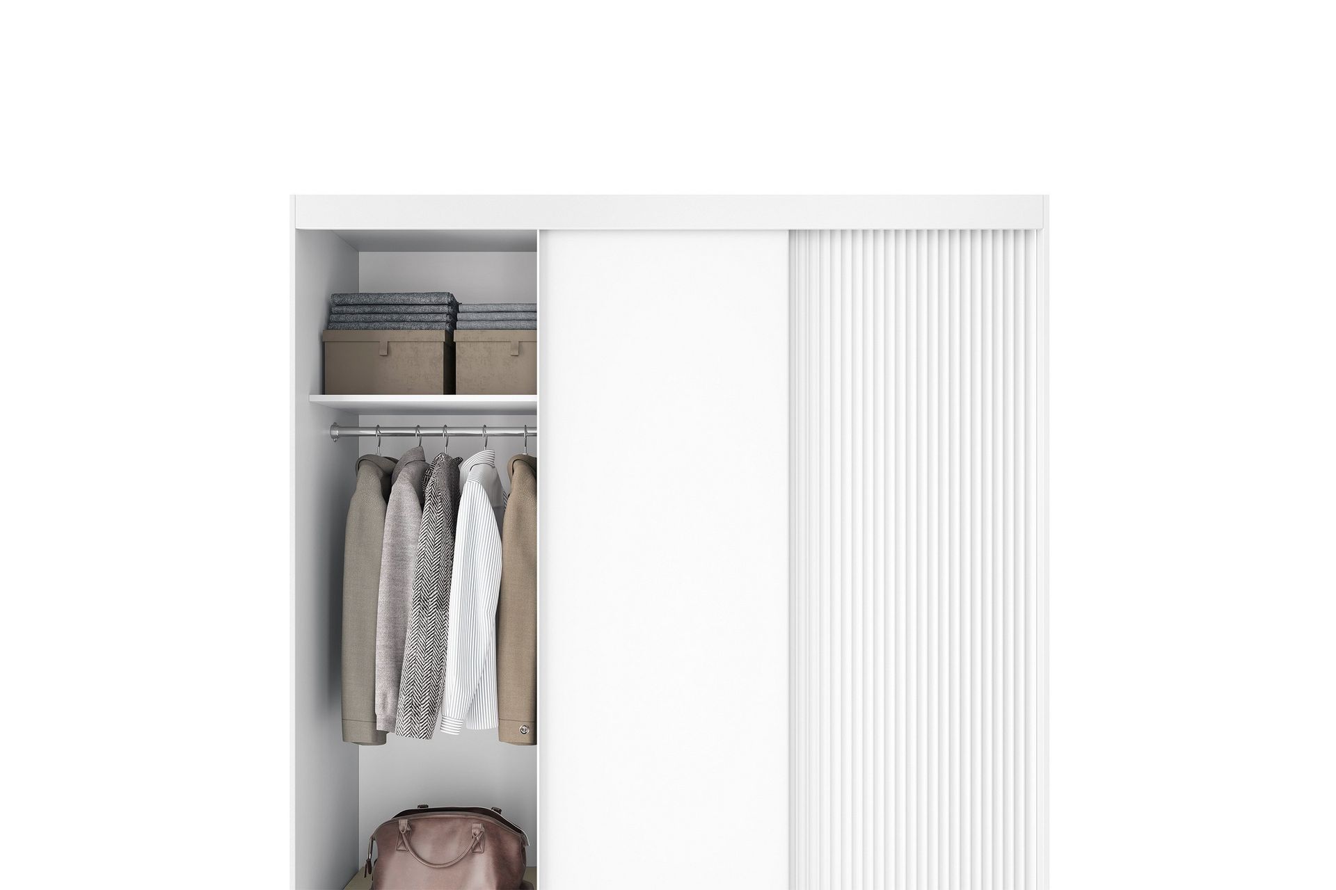 Biancco Garderobe 120x220 cm - Hvit - Oppbevaring - Klesoppbevaring - Garderober & garderobesystem