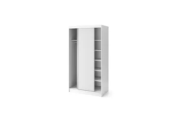 Biancco Garderobe med Speil 120x220 cm - Hvit - Oppbevaring - Klesoppbevaring - Garderober & garderobesystem
