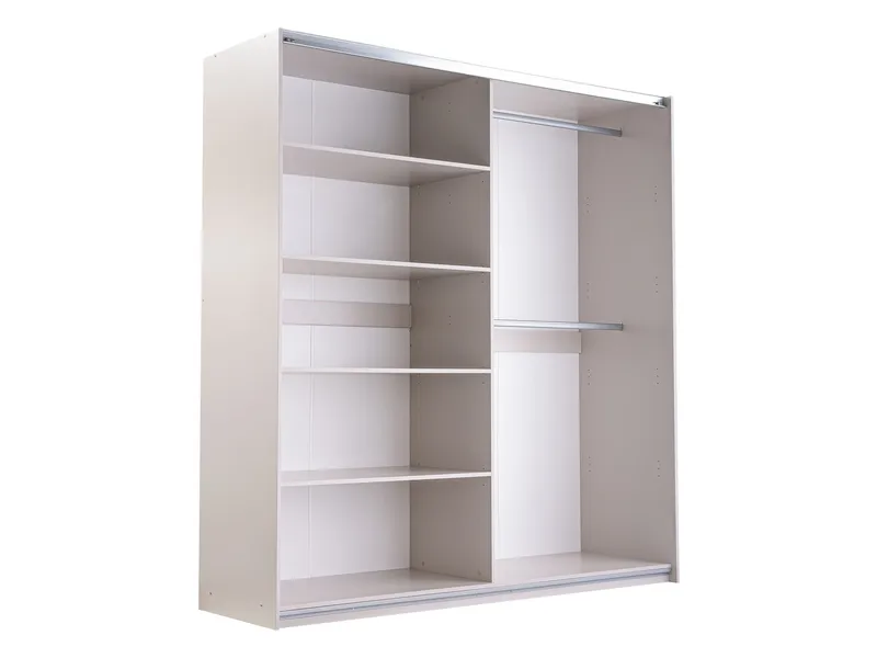 Binche Garderobeskapeskap med speil 200x215 cm - Beige - Oppbevaring - Klesoppbevaring - Garderober & garderobesystem
