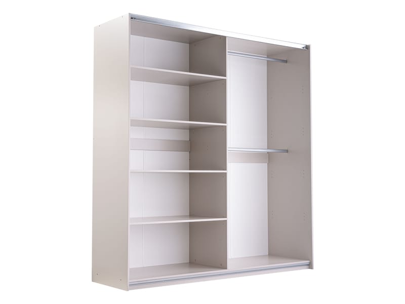 Binche Garderobeskapeskap med speil 200x215 cm - Beige - Oppbevaring - Klesoppbevaring - Garderober & garderobesystem