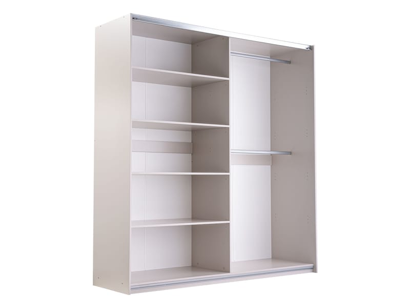 Binche Garderobeskapeskap med speil 200x215 cm - Grå - Oppbevaring - Klesoppbevaring - Garderober & garderobesystem