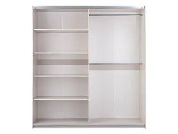 Binche Garderobeskapeskap med speil 200x215 cm - Grå - Oppbevaring - Klesoppbevaring - Garderober & garderobesystem