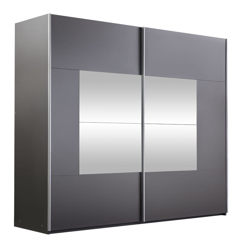 Binche Garderobeskapeskap med speil 250x215 cm, Grå