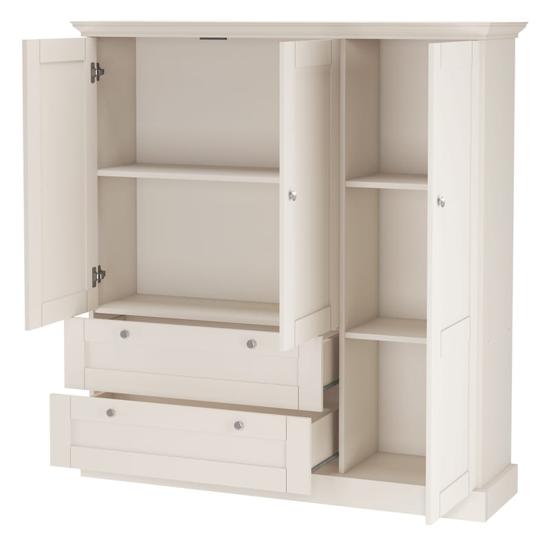 Binz garderobe 122x130 cm - Kasjmirkrem - Oppbevaring - Klesoppbevaring - Garderober & garderobesystem