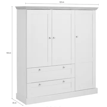 Binz garderobe 122x130 cm - Kasjmirkrem - Oppbevaring - Klesoppbevaring - Garderober & garderobesystem