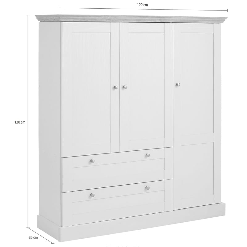 Binz garderobe 122x130 cm - Kasjmirkrem - Oppbevaring - Klesoppbevaring - Garderober & garderobesystem