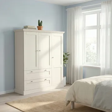 Binz garderobe 122x130 cm - Kasjmirkrem - Oppbevaring - Klesoppbevaring - Garderober & garderobesystem