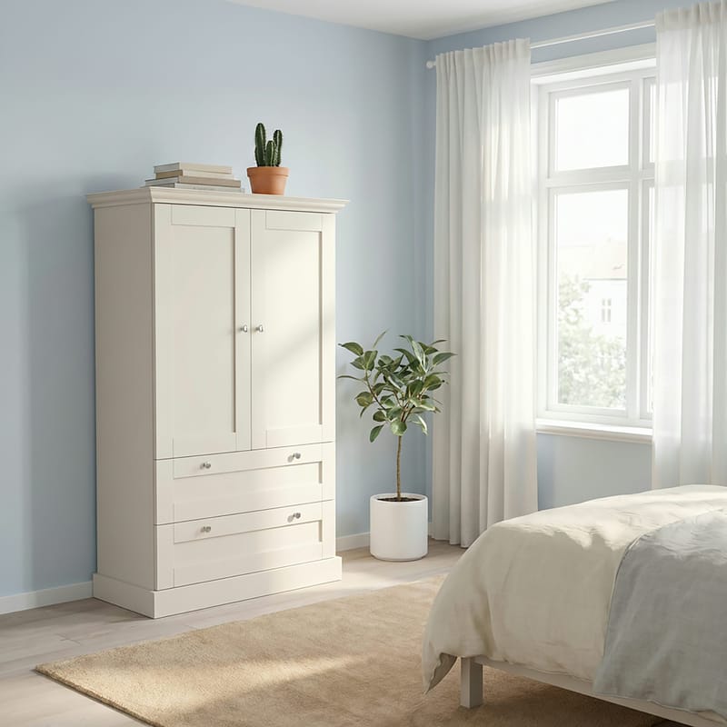 Binz garderobe 83x130 cm - Kasjmirkrem - Oppbevaring - Klesoppbevaring - Garderober & garderobesystem