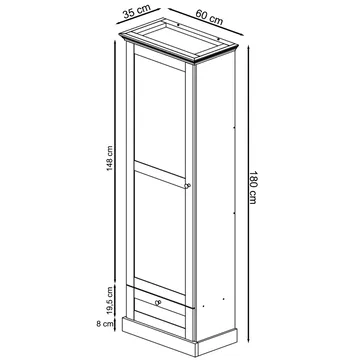 Binz hallskap 60x180 cm - Kasjmirkrem - Oppbevaring - Klesoppbevaring - Garderober & garderobesystem