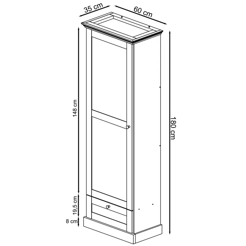 Binz hallskap 60x180 cm - Kasjmirkrem - Oppbevaring - Klesoppbevaring - Garderober & garderobesystem
