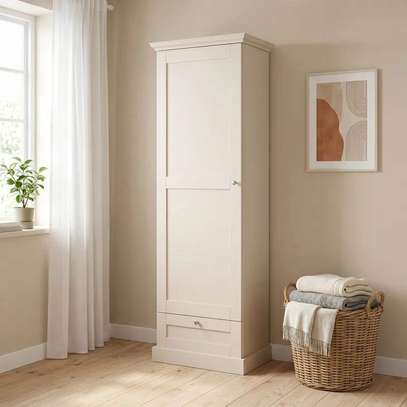 Binz hallskap 60x180 cm - Kasjmirkrem - Oppbevaring - Klesoppbevaring - Garderober & garderobesystem