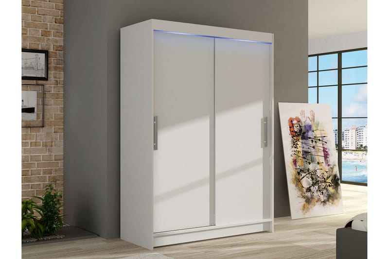 Biscayne Garderobeskap 120x200 cm - Hvit - Oppbevaring - Klesoppbevaring - Garderober & garderobesystem