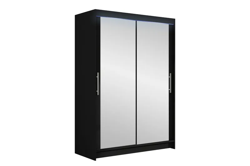 Biscayne Garderobeskap med Speil 120 cm i Malt Tre, Sort
