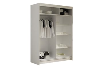 Biscayne Garderobeskap med Speil 120 cm i Malt Tre - Sort - Oppbevaring - Klesoppbevaring - Garderober & garderobesystem