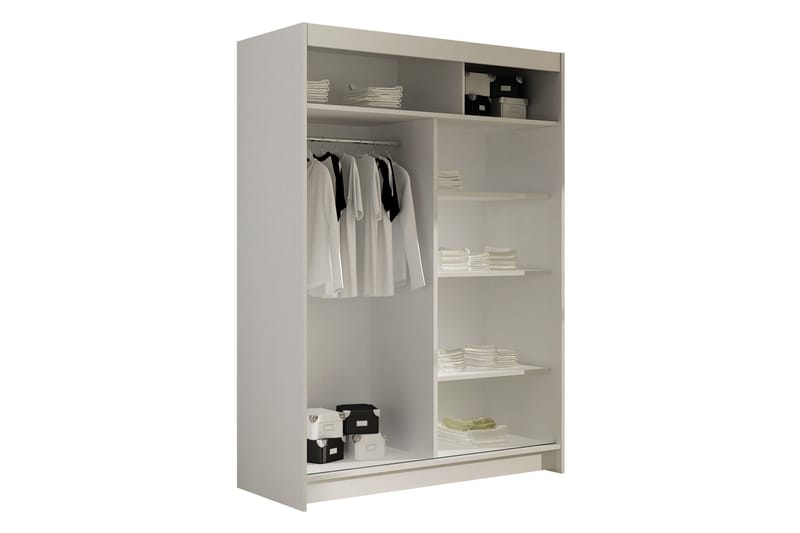 Biscayne Garderobeskap med Speil 120 cm i Malt Tre - Sort - Oppbevaring - Klesoppbevaring - Garderober & garderobesystem
