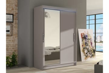 Biscayne Garderobeskap Med Speil 120x200 cm - Beige - Oppbevaring - Klesoppbevaring - Garderober & garderobesystem