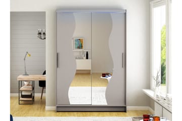 Biscayne Garderobeskap Med Speil 120x200 cm - Beige - Oppbevaring - Klesoppbevaring - Garderober & garderobesystem