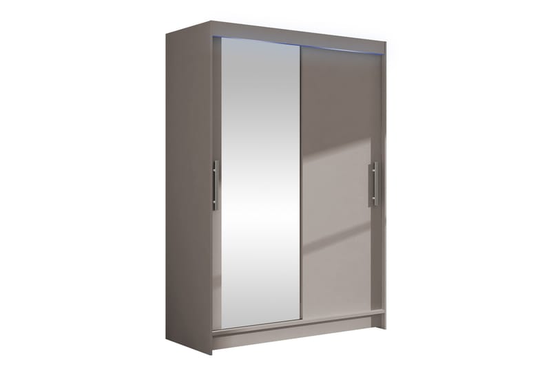 Biscayne Garderobeskap Med Speil 120x200 cm - Beige - Oppbevaring - Klesoppbevaring - Garderober & garderobesystem