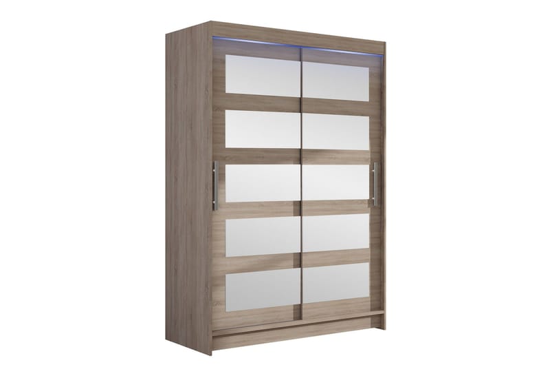 Biscayne Garderobeskap Med Speil 120x200 cm, Brun