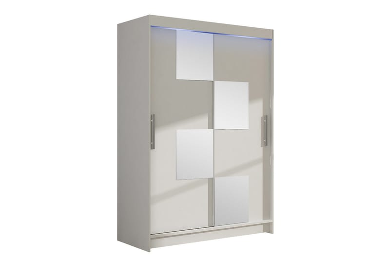 Biscayne Garderobeskap Med Speil 120x200 cm - Grå - Oppbevaring - Klesoppbevaring - Garderober & garderobesystem
