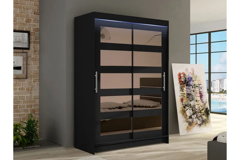 Biscayne Garderobeskap Med Speil 120x200 cm - Oppbevaring - Klesoppbevaring - Garderober & garderobesystem