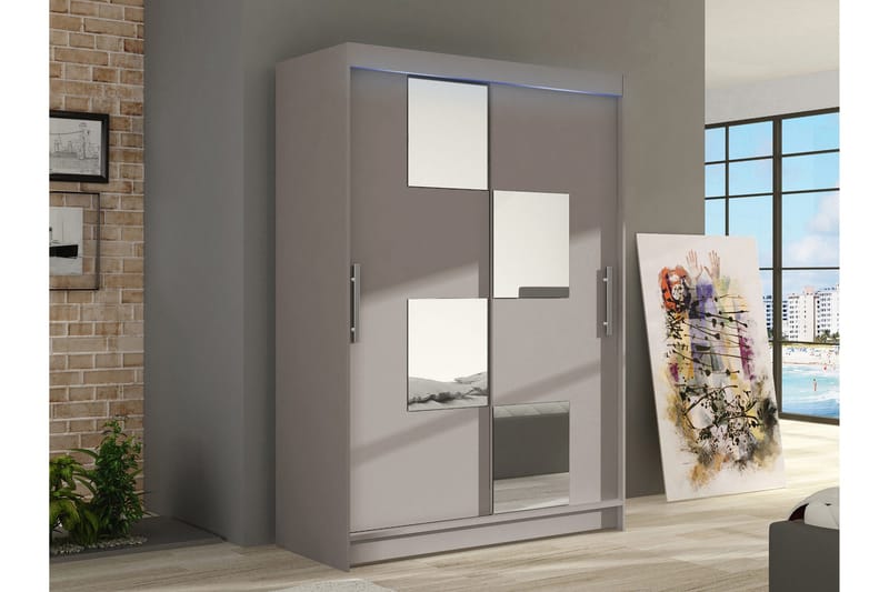 Biscayne Garderobeskap Med Speil 120x200 cm - Oppbevaring - Klesoppbevaring - Garderober & garderobesystem