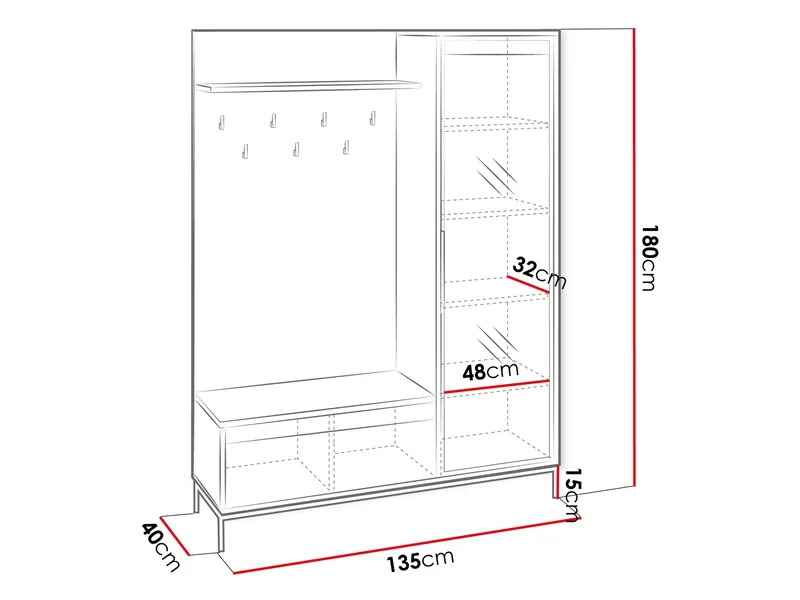 Bjurholm Entrémøbelsett 180 cm - Oppbevaring - Klesoppbevaring - Garderober & garderobesystem