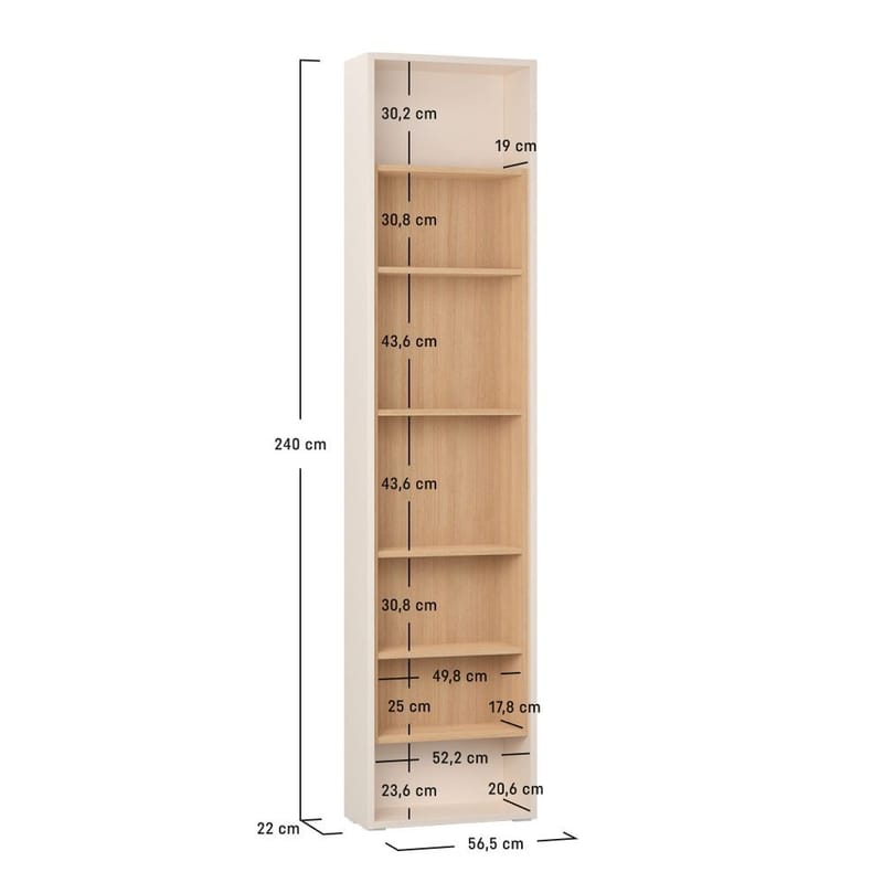 Bokhylle 4 You Fresh 4 Dører Side av Garderobe - 240,6 cm - Oppbevaring - Hyller - Bokhylle