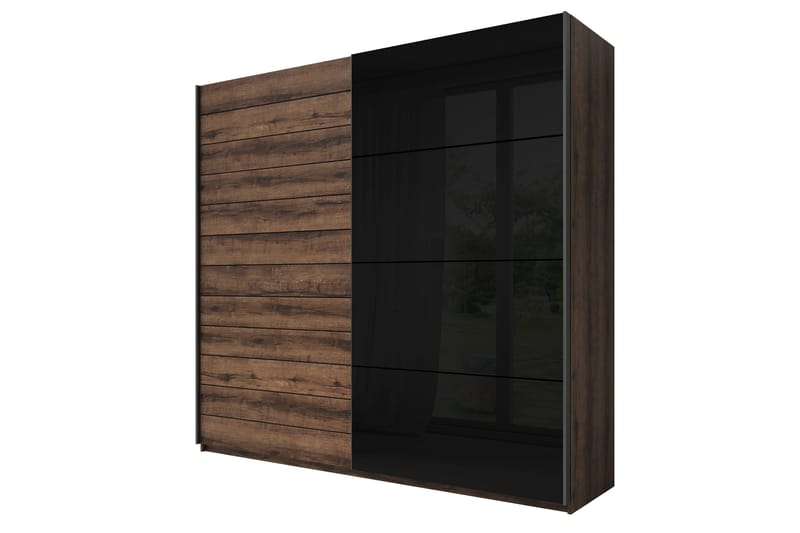 Bovera Garderobeskap 61x221 cm - Teak/Svart - Oppbevaring - Klesoppbevaring - Garderober & garderobesystem