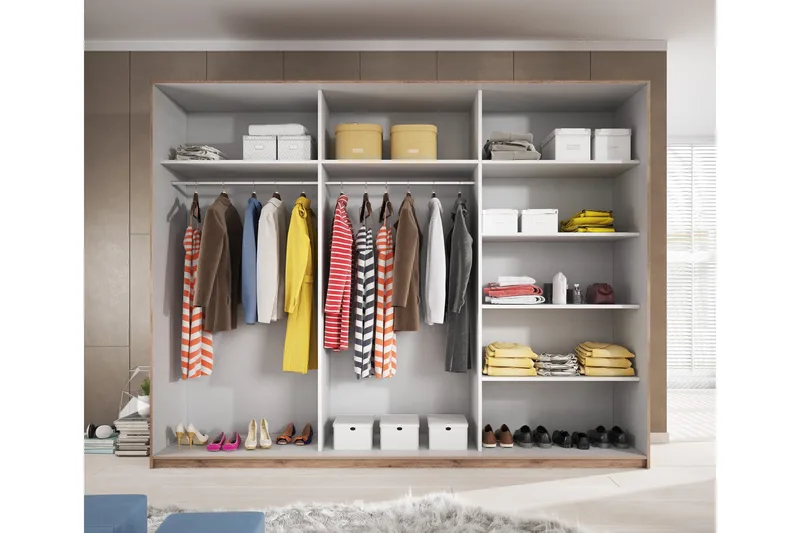 Bovera Garderobeskap 61x270 cm - Teak/Svart - Oppbevaring - Klesoppbevaring - Garderober & garderobesystem