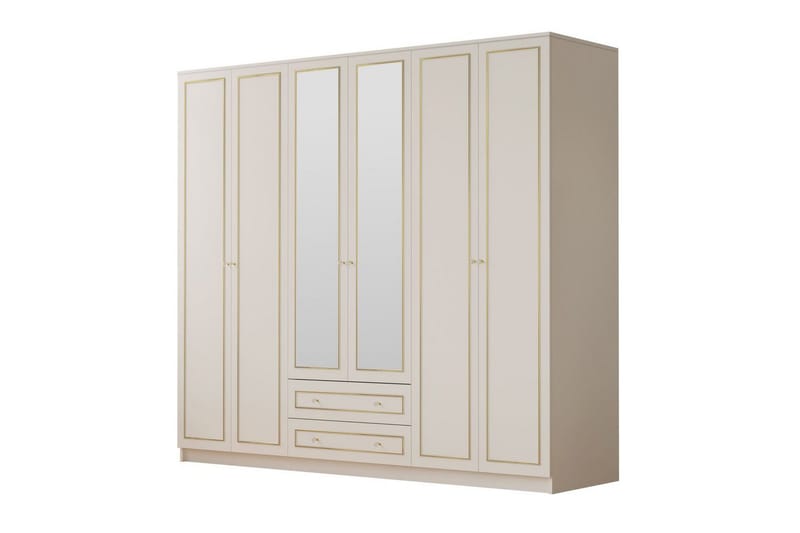 Branor Garderobesskåp 210x184 cm - Matt Hvit - Oppbevaring - Klesoppbevaring - Garderober & garderobesystem - Garderobeskap & klesskap