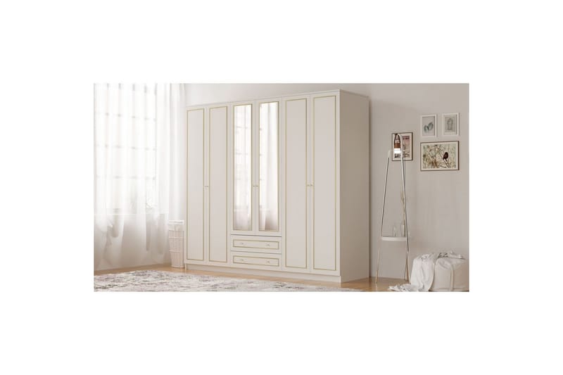 Branor Garderobesskåp 210x184 cm - Matt Hvit - Oppbevaring - Klesoppbevaring - Garderober & garderobesystem - Garderobeskap & klesskap