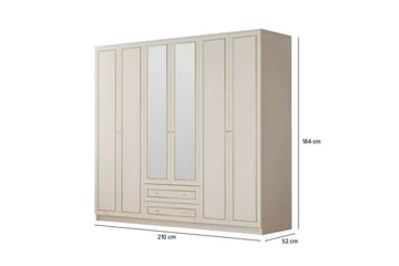 Branor Garderobesskåp 210x184 cm - Matt Hvit - Oppbevaring - Klesoppbevaring - Garderober & garderobesystem - Garderobeskap & klesskap