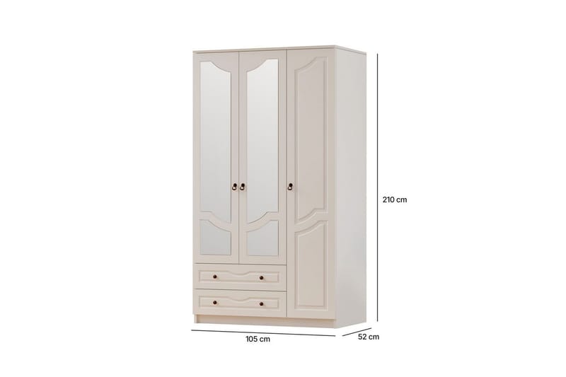 Brelin Garderobe 105x210 cm - Matt Hvit - Oppbevaring - Klesoppbevaring - Garderober & garderobesystem