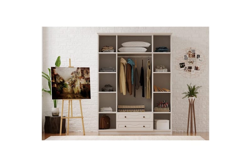 Brelin Garderobe 140x210 cm - Matt Hvit - Oppbevaring - Klesoppbevaring - Garderober & garderobesystem