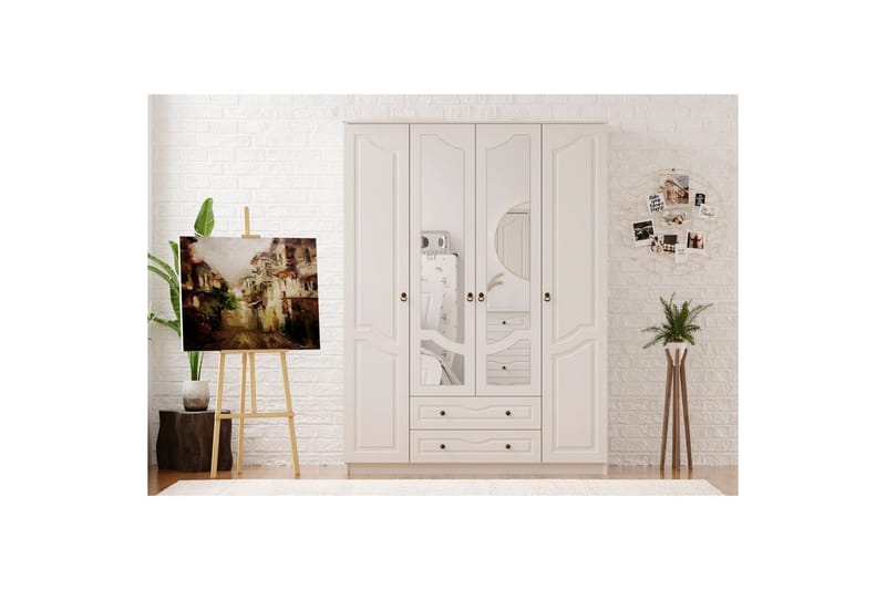 Brelin Garderobe 140x210 cm - Matt Hvit - Oppbevaring - Klesoppbevaring - Garderober & garderobesystem