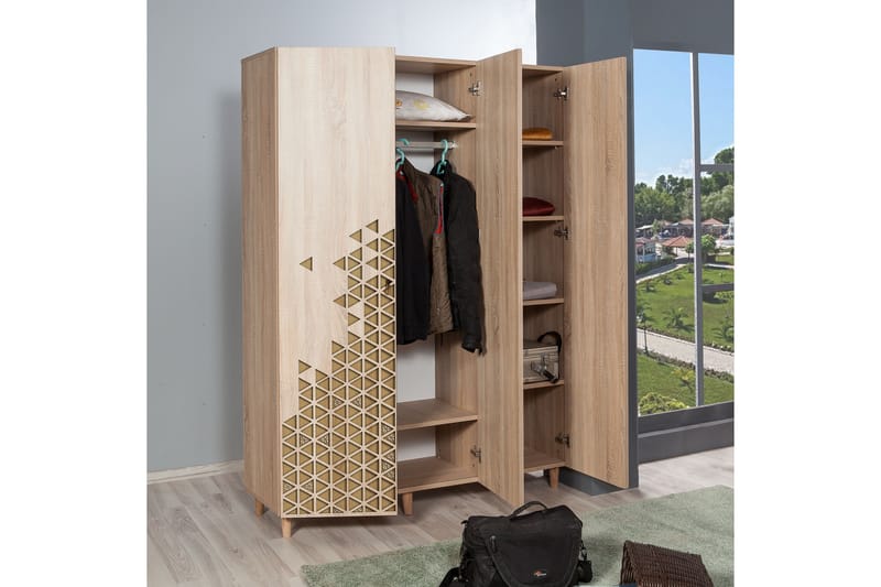 Brokind Garderobe 135 cm - Brun - Oppbevaring - Klesoppbevaring - Garderober & garderobesystem
