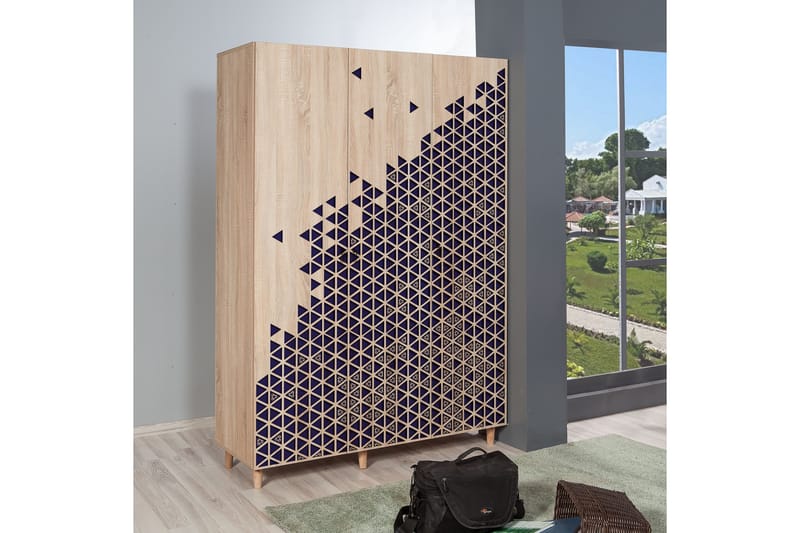 Brokind Garderobe 135 cm - Brun/Blå - Oppbevaring - Klesoppbevaring - Garderober & garderobesystem