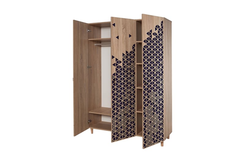 Brokind Garderobe 135 cm - Brun/Blå - Oppbevaring - Klesoppbevaring - Garderober & garderobesystem