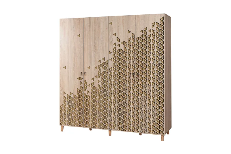 Brokind Garderobe 180 cm, Brun/Eik