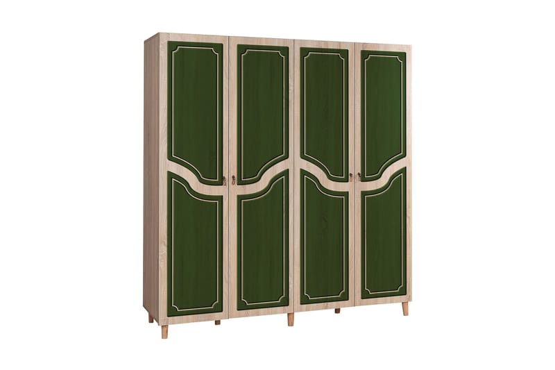 Brokind Garderobe 180 cm, Brun/Grønn