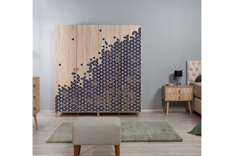 Brokind Garderobe 180 cm - Brun/Lilla - Oppbevaring - Klesoppbevaring - Garderober & garderobesystem