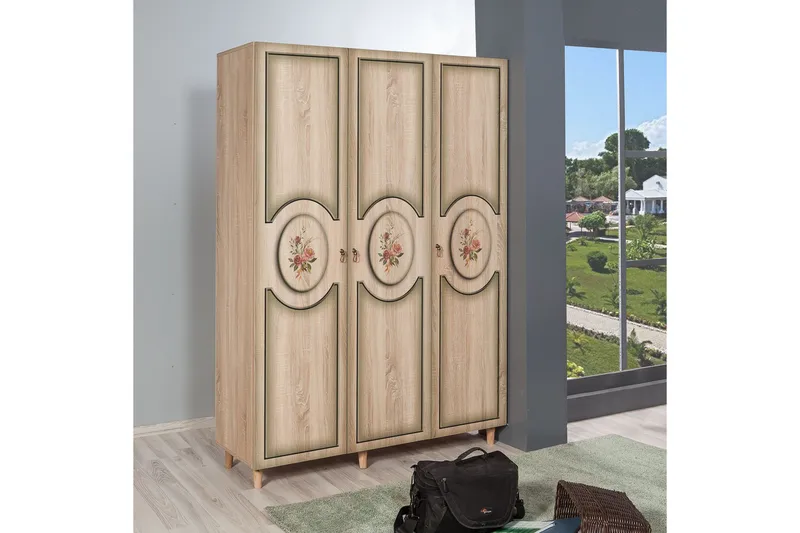 Brokind Garderobeskap 135 cm i Tre - Beige - Oppbevaring - Klesoppbevaring - Garderober & garderobesystem