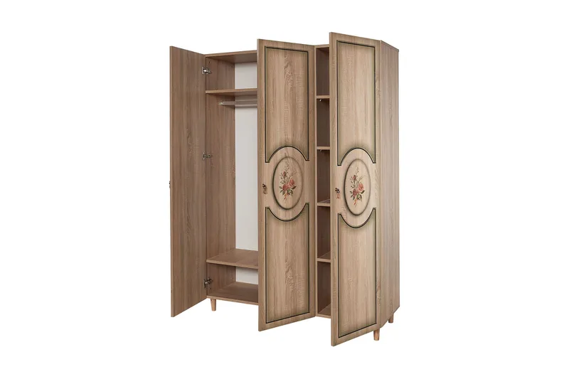 Brokind Garderobeskap 135 cm i Tre - Beige - Oppbevaring - Klesoppbevaring - Garderober & garderobesystem