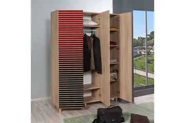 Brokind Garderobeskap 135 cm i Tre - Rød - Oppbevaring - Klesoppbevaring - Garderober & garderobesystem